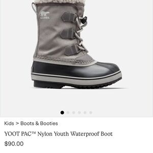 Sorel Youth Gray and Black Waterproof Boots